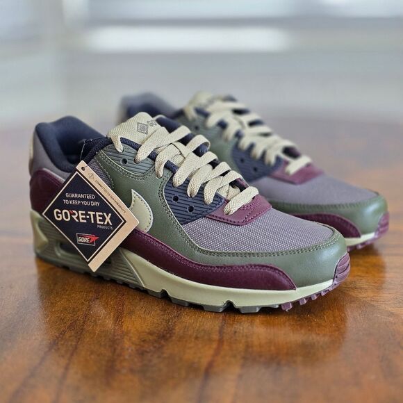Nike Air Max 90 Gore-Tex Shoes Men's 6 Medium Olive Green Maroon GTX FD5810-200 - Picture 3 of 16
